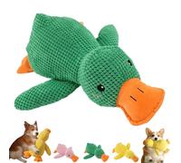 Biovet MD Duck Toy, Quacko Calming Duck Toy, Cute No Stuffing Quacking Ducks for Indoor, Chew-Resistant & Machine-Washable, for Dogs (Green,Large)