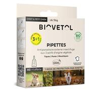Biovetol - Antiparasitario - Pipetas orgánicas para cachorros y perros pequeños - 1,5 ml (3 unidades + 1 gratis)