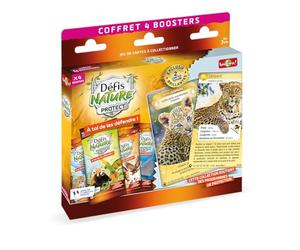 Bioviva - Retos Nature Protect Edition 2 Aventuras Salvajes - Estuche 4 Boosters - Leopardo - Completa tu colección - Enriquecido tu Deck - 1 Jugador - a Partir de 7 años - Fabricado en Francia