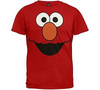 Bioworld Barrio Sésamo - Camiseta Elmo Face - Mediana, Rosso, M
