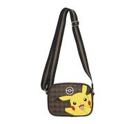 Bioworld Bolso bandolera con correa ajustable, Pokemon Pikachu ajustable marrón, Talla única