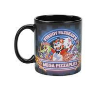 Bioworld Five Nights At Freddy's Freddy Fazbear's Mega Pizza Plex - Taza de cerámica negra de 16 onzas