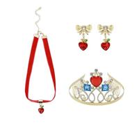Bioworld Juego de cosplay de 3 piezas Blancanieves con corona, aretes y gargantilla
