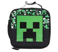 Bioworld Minecraft - Lonchera cuadrada aislada con bolsillo lateral de malla