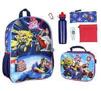Bioworld Paw Patrol - Mochila de 16 pulgadas, bolsa para el almuerzo, bolsa para lápices, botella de agua, paquete de 7 piezas, mochila escolar para niños