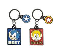 Bioworld Sonic the Hedgehog Sonic & Tails Best Buds Llaveros (juego de 2), Multi colorido, Talla única