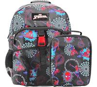 Bioworld Spider-Man Superhero & Webs - Juego de Mochila y Almuerzo prémium de 16 Pulgadas para niños