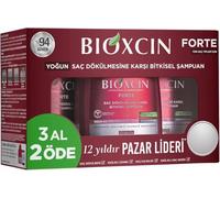 BIOXCIN FORTE Champú 3 x 300 ml Pack ahorro contra la caída intensa del cabello - Eficaz y rápido - con Bio Complex B11