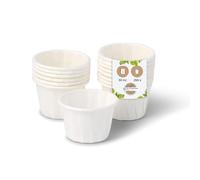 BIOZOYG 250x pequeños tazones para Dips, salsas, Fingerfood, mermelada mini tazas para porción 30 ml redondo blanco tazas de papel con recubrimiento orgánico 100% biodegradable