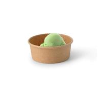 BIOZOYG 50 piezas Cuencos para helado de cartón 100 ml marrón - vasos desechables sin plástico y reciclable - cuenco de postre para llevar