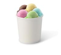 BIOZOYG 50 piezas Cuencos para helado de cartón 300 ml blanco - vasos desechables sin plástico y reciclable - cuenco de postre para llevar