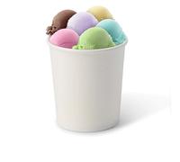 BIOZOYG 50 piezas Cuencos para helado de cartón 400 ml blanco - vasos desechables sin plástico y reciclable - cuenco de postre para llevar