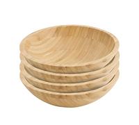 BIOZOYG Bol de Bambú Redondo Ø 19,5cm Para Platos Fríos y Calientes I Sopa, Pasta, Cereales I Sostenible, Eco I 660ml I 4 Piezas