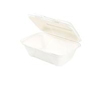 BIOZOYG Caja de hamburguesa de caña de azúcar con tapa contigua I 50 piezas embalaje de bocadillos compostable de bagazo - biodegradable I caja de menú de patatas fritas cuadrada I almuerzo to go 18 x
