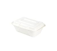 BIOZOYG Caja de hamburguesa de caña de azúcar con tapa contigua I 500 piezas embalaje de bocadillos compostable de bagazo - biodegradable I caja de menú de patatas fritas cuadrada I almuerzo to go 18