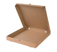 BIOZOYG caja para pizza I pizza cajas 31x31 cm pizza cartones 100 piezas I compostables empaquetado para pizza caja cuadrada doblada, caja con ventila/agujeros I 66% cartón reciclado color marrón