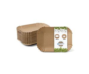 BIOZOYG Cuenco de cartón 18 x 13 x 3 cm I plato para snacks marrón de cartón reciclado para papas fritas, currywurst, etc. I reciclable - ecológico I cuencos rectangulares 250 unidades