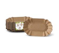 BIOZOYG Cuenco de cartón oval 19,5 x 11 x 3,2 cm I plato marrón de cartón reciclado para papas fritas, currywurst, etc. I reciclable - ecológico I Multipack 1000 unidades