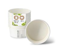 BIOZOYG Cuencos desechables 650 unidades 1000 ml blanco - Cuencos para sopa contenedores de cartón para alimentos - Cajas para llevar recipientes para ensaladas caja de almuerzo desechable