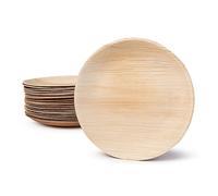BIOZOYG DTW05389 plato de hoja de palma, 25 uds, redondo, Ø23 cm, biodegradable
