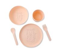 BIOZOYG juego de vajilla infantil 5 piezas bioplásticas I juego de desayuno apto para lavavajillas I juego de plato-bol-taza-cuchara-tenedor I regalo para niños I vajilla infantil con motivo tigre