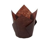 BIOZOYG Moldes de papel para magdalenas 5,5 cm Ø 5 cm marrón I envoltorios de cupcakes I Mini moldes muffin papel de hornear termorresistente I Molde para tartaletas forma tulipán 200 unidades