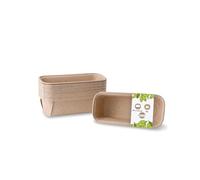 BIOZOYG Moldes rectangulares de papel de cacao 16x5,5x5 cm I mini moldes para pasteles con linda estructura I molde de papel marrón I moldes para pasteles estampados I moldes para hornear 25 piezas