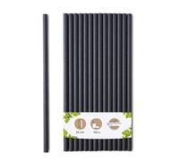 BIOZOYG Pajitas de papel Jumbo 23cm paja 8mm Ø I pajitas biodegradables I pajitas negras respetuosas con el medio ambiente I pajitas de fiesta para batidos I pajitas de papel 150 piezas