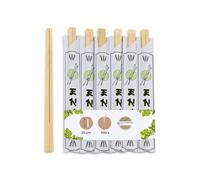 BIOZOYG Palillos bambú 20 cm natural biodegradable envasado individualmente higiénicamente en envoltorio de papel I Palillos madera Asia I Juego de palillos sushi Palillos madera 500 piezas