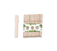 BIOZOYG porcionador para helado ecológico I 100 palitos de helado de madera I cucharas de postre de helado biodegradables I cuchara de madera desechable I cucharas de helado sostenibles