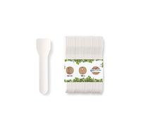 BIOZOYG porcionador para helado ecológico I 100 palitos de helado de papel blanco I cucharas de postre de helado biodegradables I cuchara de papel desechable I cucharas de helado sostenibles