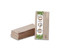 BIOZOYG r-servilletas para cubiertos de papel reciclado sin blanquear 2 capas 10x19,5cm I 40x40cm servilletas marrón plegadas en bolsas de cubertería I servilletas fundas de cubiertos 50 unidades