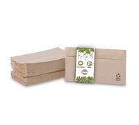 BIOZOYG servilletas de papel reciclado 33x33 cm sin blanquear I servilletas marrón 1 capa I servilletas para gastronomía 1/8 pliegue I servilletas para pizza I servilletas de fiestas 100 unidades