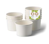 BIOZOYG Taza de Sopa 250 pieza 200 ml / 8 oz, Ø 90 mm, blanco - Taza grande, vasos carton - Vasos y platos desechables - Poke bowl, ramen bowl, vasitos aperitivos, cuenco sopa