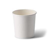BIOZOYG Taza desechable orgánica de papel blanco To Go I taza compostables recubrimiento Taza Sopera To Go Copa cartón para Helado I 25 Tazas redondas de cartón estables 300 ml