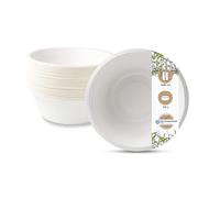 BIOZOYG Vajias desechables platos de caña de azúcar I vajilla compostables, biodegradables I Platos de sopa taza platos de pasta plato de servir I 50 x plato de sopa 500 ml, redondo 15cm