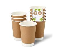 BIOZOYG Vasos de cartón 250 unidades 200 ml / 8 oz, 80 mm blanco - Vasos desechables para café - Vasos de cartón para bebidas calientes - Alternativa a los vasos de poliestireno, vasos de papel
