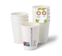 BIOZOYG Vasos de cartón 50 unidades 200 ml / 8 oz, 80 mm blanco - Vasos desechables para café - Vasos de cartón para bebidas calientes - Alternativa a los vasos de poliestireno, vasos de papel