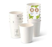 BIOZOYG Vasos de cartón 50 unidades 200 ml / 8 oz, 80 mm marrón - Vasos desechables para café - Vasos de cartón para bebidas calientes - Alternativa a los vasos de poliestireno, vasos de papel