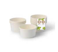 BIOZOYG Vasos de Papel para Helado 100 Piezas 150 ml Blanco - Copa de Postre Recubierto Desechable - Cuencos De Helado De Papel Gofres Vasos para Postres Helado Yogur Frutas Heladería Fiesta