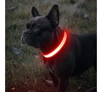 BiPawTi Collar luminoso LED para perro, recargable, 3 modos de luz, collar de seguridad iluminado para perros grandes, brilla en la oscuridad, collar superbrillante para paseos nocturnos, camping con