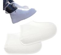 biped 1 par de cubrezapatos impermeables - Cubrezapatos de silicona para muchos zapatos - Cubrezapatos antideslizantes contra la lluvia y el barro z2924(white,S=26-32)