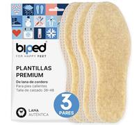 biped 3 pares de plantillas de invierno con lana de cordero - Plantillas calientes para zapatos - Plantillas de zapatos extra suaves para hombres y mujeres z2389(44)