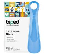 biped Calzador de plástico - calzador de 18 cm - para calzarse - ayuda para la colocación - producción alemana z2798(azul claro)