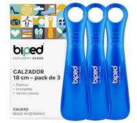 biped juego de 3 calzadores de plástico 18 cm - Mini cuernos de zapato de viaje ergonómicos - Accesorio práctico y compacto para niños y adultos z1570(azúl metálico)