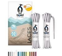 biped LACES 2 pares de cordones de cuerda bicolor redondos de poliéster ø 4,5 mm - cordones resistentes al desgarro para exteriores y zapatillas de deporte z2918(#B13 white/light beige,150 cm)