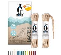 biped LACES 2 pares de cordones de cuerda bicolor redondos de poliéster ø 4,5 mm - cordones resistentes al desgarro para exteriores y zapatillas de deporte z2918(#B10 white/beige,150 cm)