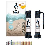 biped LACES 2 pares de cordones para zapatos de senderismo poliéster redondo ø 4 mm extra robusto - cordones para zapatos de trekking y trabajo z2917(#B30 dark grey/blue,180 cm)