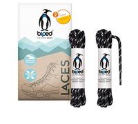 biped LACES 2 pares de cordones para zapatos de senderismo poliéster redondo ø 4 mm extra robusto - cordones para zapatos de trekking y trabajo z2917(#B16 black/white,180 cm)