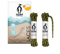 biped LACES 2 pares de cordones para zapatos de senderismo poliéster redondo ø 4 mm extra robusto - cordones para zapatos de trekking y trabajo z2917(#B24 army green/yellow,160 cm)